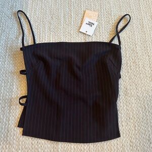 NWT Tiger Mist Black Pinstripe Red Raven Top Size XXS